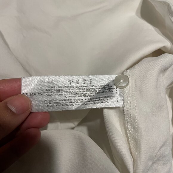 Primark White Cotton Collared Shirt - Picture 7 of 9